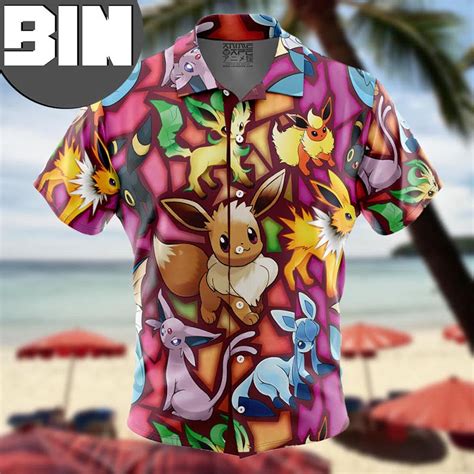 Eevee Evolutions Pokemon Anime Hawaiian Shirt Binteez