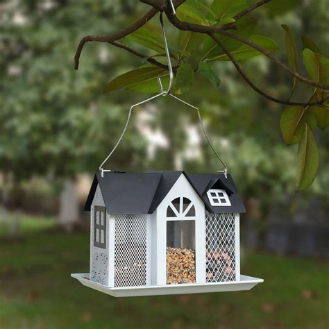 KINGSYARD Hanging Bird Feeder Full Metal Wildlife Seed Feeders Outdoor ...