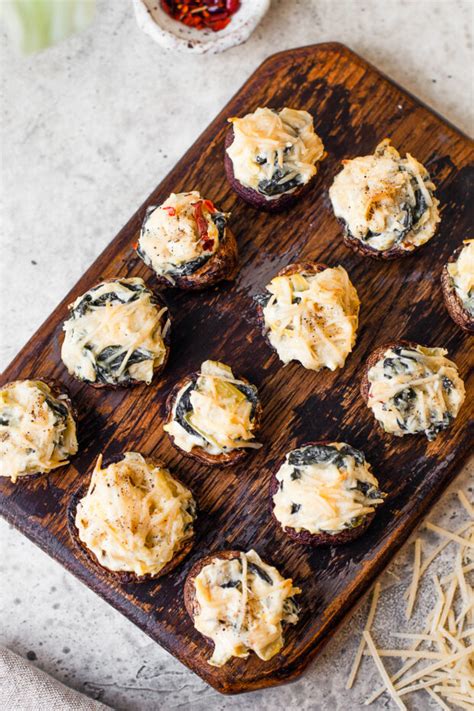 Spinach Artichoke Stuffed Mushrooms Nutmeg Nanny