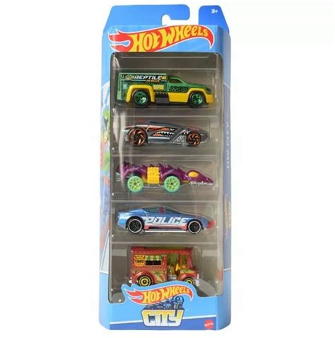 HOT WHEELS HTV39 CITY 5 PAK ZESTAW 5 AUTEK SAMOCHODY POJAZDY POLICJA 074299018060 Cena