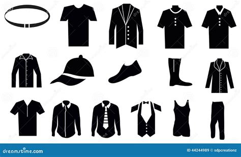 Men Clothes Icons Set Stock Vector Illustration Of Boxer 44244989