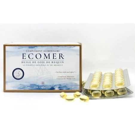 ECOMER 120 capsules de 500mg d huile de foie de Requin Aident à