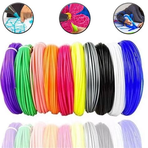 Filamento De Caneta 3d - 10 Lindas Cores com 30 Metros REFIL de Filamento ABS Para Caneta 3D ...