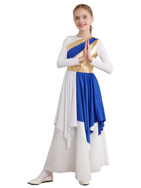 MSemis Color Block Worship Praise Dance Costume Lyrical Dance Dress for ...