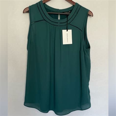 41 Hawthorn Tops Nwt 4hawthorn Eliee Lace Green Sleeveless Blouse