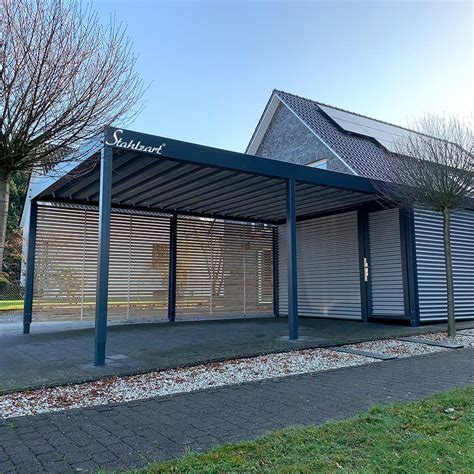 Modern Design Carports Von Stahlzart Aus Holz Metall Stahl