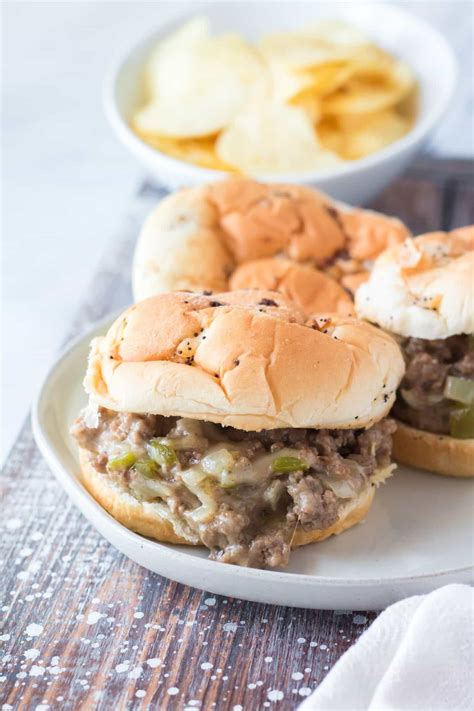 Slow Cooker Philly Cheesesteak Sloppy Joes The Quicker Kitchen