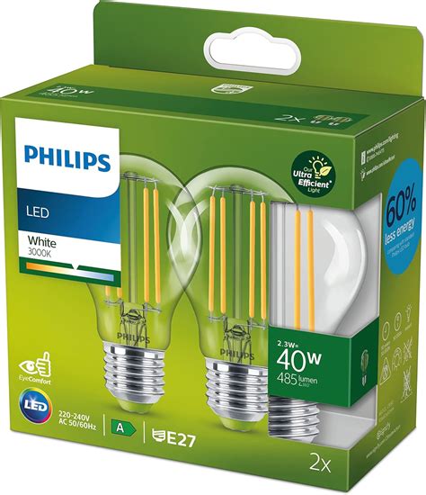 Philips Classic ultraeffiziente E27 LED Lampe 40W klar warmweiß