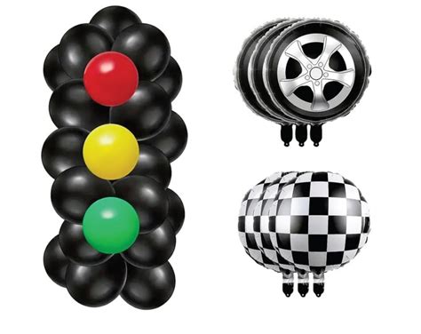 Checkered Flag Balloon Set Race Car Birthday Race Car Baby Shower