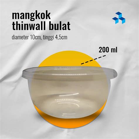 Jual Food Container Kotak Makan Plastik Thinwall Box Bulat 200 Ml