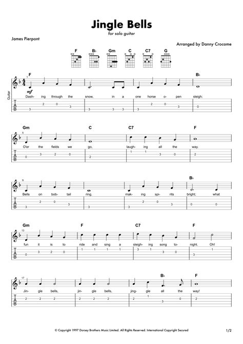 Jingle Bells Arr Danny Crocome By Traditional Sheet Music For Guitar