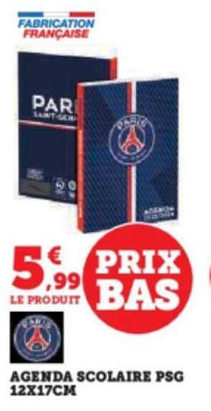 Promo Agenda Scolaire Psg 12 X 17 Cm Chez Hyper U ICatalogue Fr