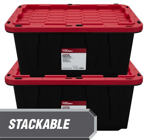 Hyper Tough 17 Gallon Snap Lid Plastic Storage Bin Container Black