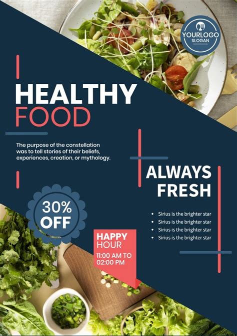 Edit and get this Professional Healthy Food Always Fresh Poster template for free