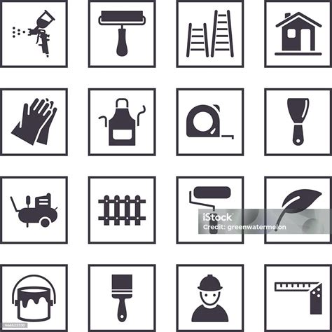 simbol lukisan rumah ilustrasi stok  gambar  cat