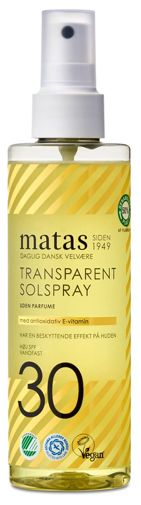 Køb Transparent Solspray SPF 30 Uden Parfume 195 ml fra Matas Striber