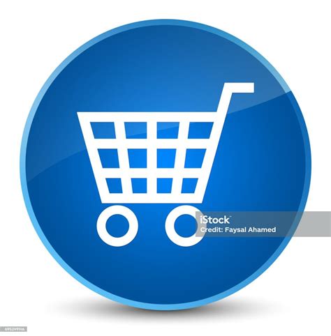 Ecommerce Icon Elegant Blue Round Button Stock Illustration Download Image Now Basket Blue