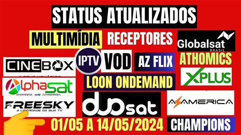 STATUS ATUALIZADOS APP IPTV DE TODAS AS MARCA DE RECEPTORES