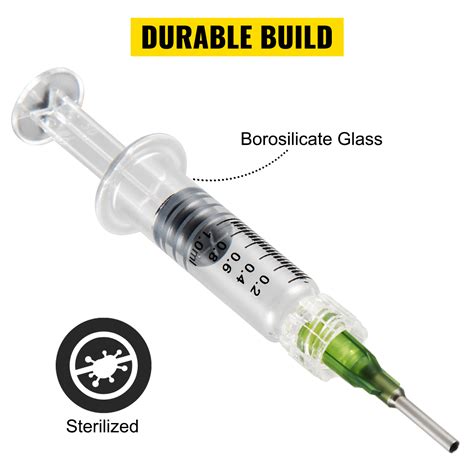 Vevor Borosilicate Glass Luer Lock Syringe Ml Pcs Reusable Glass