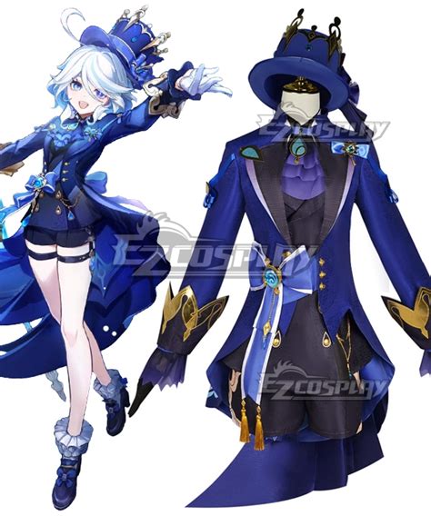 Genshin Impact Focalors Furina Premium Edition Dark Version Cosplay Costume