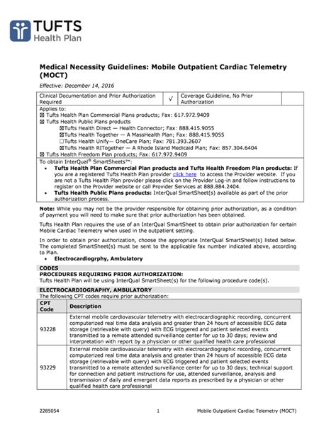 Fillable Online Medical Necessity Guidelines Mobile Outpatient Cardiac