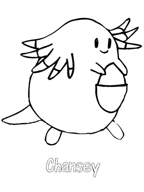 Pokemon Chansey Coloring Pages Free Printable