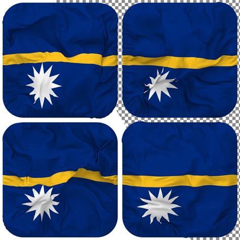 Premium Psd Nauru Flag Squire Shape Isolated Different Waving Style