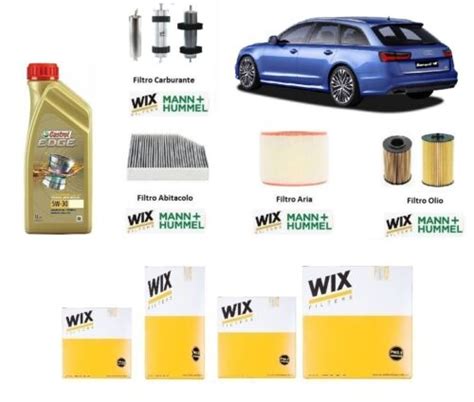 Cutting Filter Kit For Audi A6 4G2 2 0 TDI 5 Liters Castrol 5W30 Oil