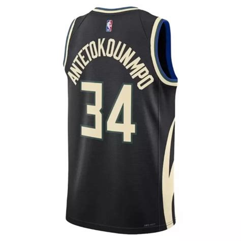 2022 23 Milwaukee Bucks Giannis Antetokounmpo 34 Black Jersey Soccer