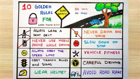 Road Safety Rules Drawing