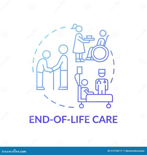 End Of Life Care Blue Gradient Concept Icon Stock Vector Illustration