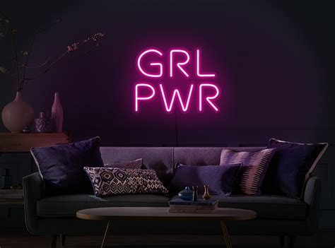 Grl Pwr Neon Sign Girl Power Neon Sign Girl Power Led Etsy