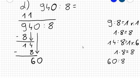 Dzielenie Pisemne Przez Liczby Jednocyfrowe Youtube