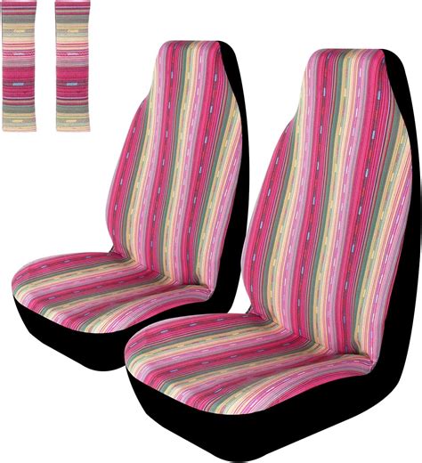 Copap Universal Pink Stripe Colorful Front Seat Cover Baja Bucket Saddle Blanket