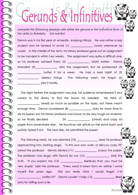 Gerunds And Infinitives English Esl Worksheets Pdf And Doc