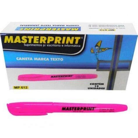 Caixa De Marca Texto Masterprint 12 Marca Texto Varias Cores