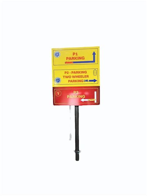 yellow rectangular parking sign board  advertisement  sq ft