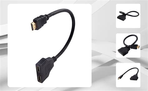 Ashata Cable Adaptador Divisor Hdmi P Hdmi Macho A Doble Hdmi