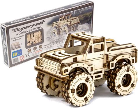 WOODEN CITY 3D Puzzle Superfast Monster Truck 4 E Shop MAXMAX Cz