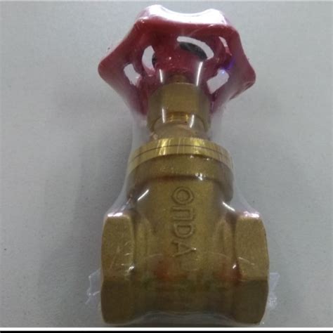 Jual Gate Valve Stop Kran Air Putar Kuningan Inch Merek Onda