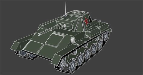 T Udssr Tank Lowpoly Isometrisch D Modell Ds Blend Dae