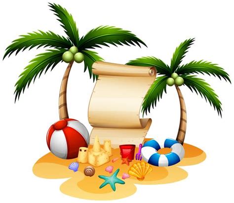 Banner template with beach items 293161 Vector Art at Vecteezy