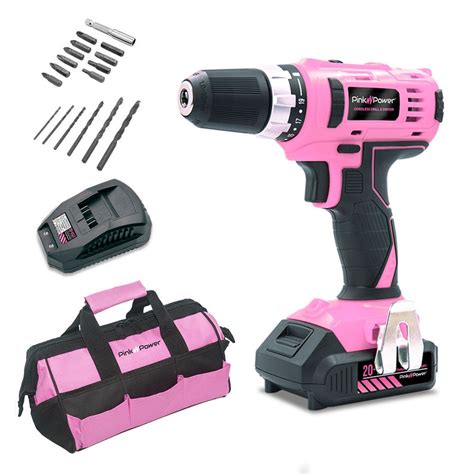 Pink Power Pp Drill Set V Cordless Electric Drill Driver Etsy