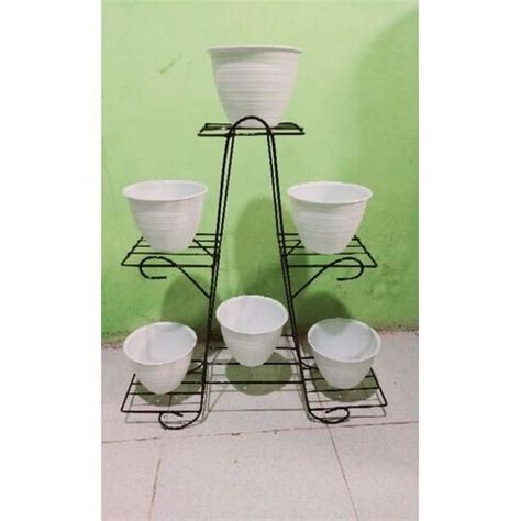 Ready Stock Rak Pot Bunga Susun Standing Pot Susun Besi Mm Sni