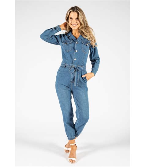 ASOS DESIGN Denim Boiler Suit In Mid Blue ASOS