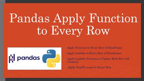 Pandas Apply Function To Every Row Spark By Examples