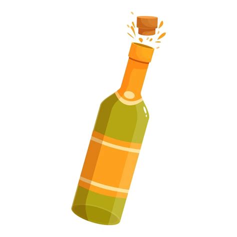 Premium Vector Champagne Bottle Popping Open With Cork Flying Out