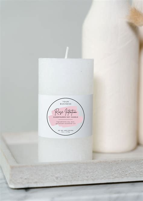 Circle Candle Label Maker Round Product Label Template Premade - Etsy