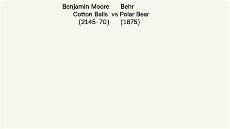 Benjamin Moore Cotton Balls Vs Behr Polar Bear Side By