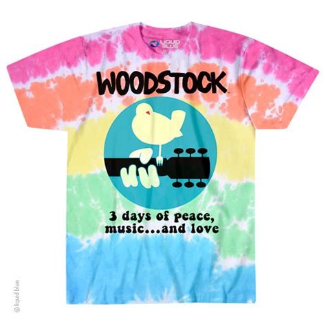 Woodstock Banded Music Festival 3 Days Of Peace And Love Tie Dye T Shirt